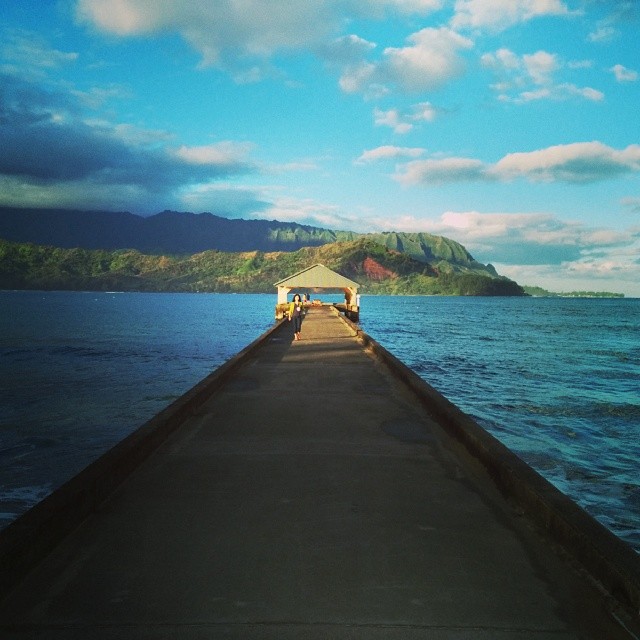 The pier at Hanalei Bay, island of Kauai